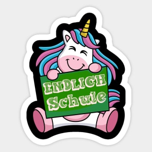 Schulstart Einhorn Endlich Schule 1. Klasse T shirt Sticker